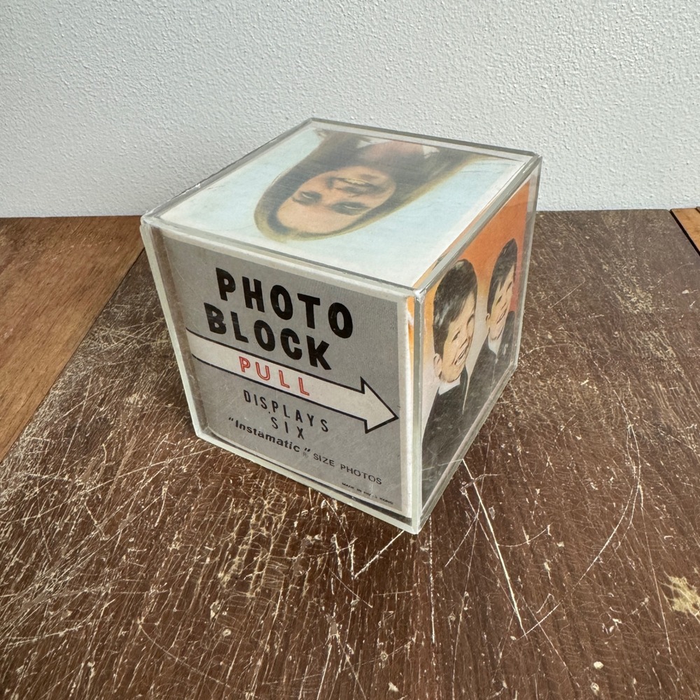 Vintage Cube Photo Block Picture Frame Holder‎ - Holds 6 photos